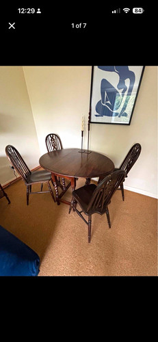 Dark wood drop - drop-leaf, oval