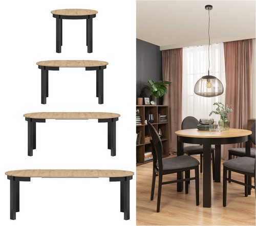 Extendable round dining table - extendable,