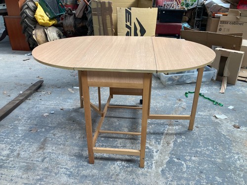 Oval drop leaf table melamine - leaf,