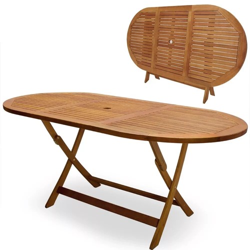 Oval dining table wood outdoor - dining,