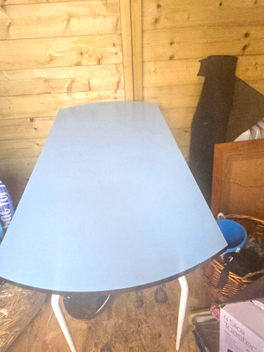 Blue white oval drop leaf - blue/white,