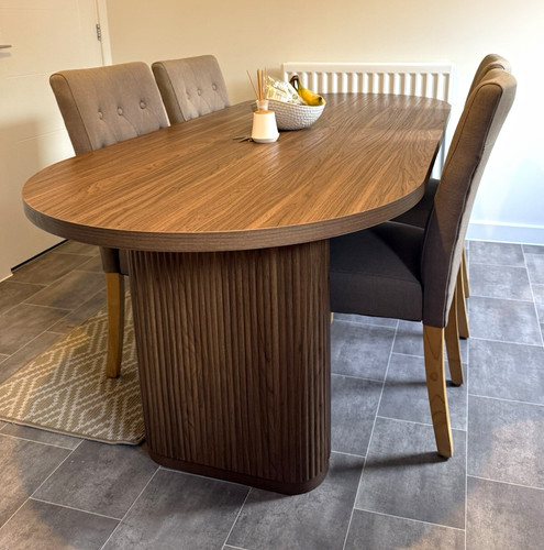Oval wood dining - wood, 4