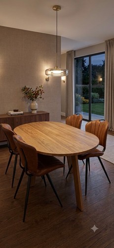 Oval teak dining table solid - teak,