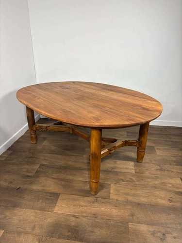 Custom made oval elm - made, dining