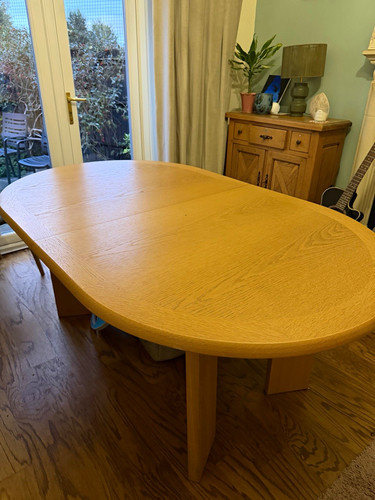 Oak oval dining - dining, light