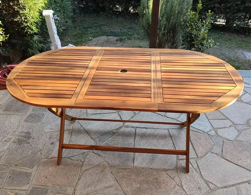 Large garden dining table - dining,