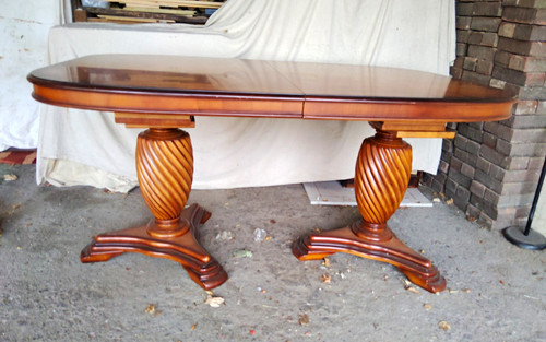 6pc solid oval wood dining - ,