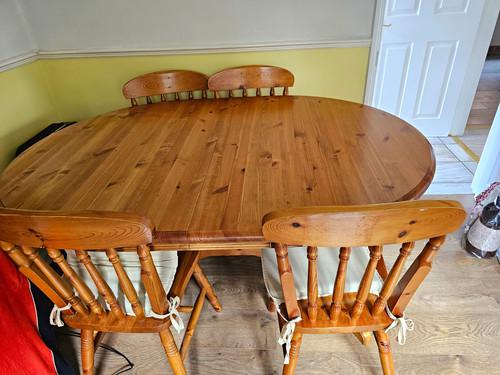 Oval wood dining table - table, &