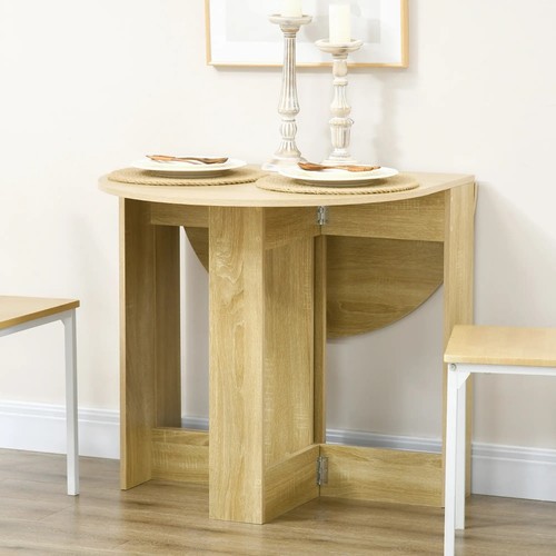 Oak brown folding dining table - oak,