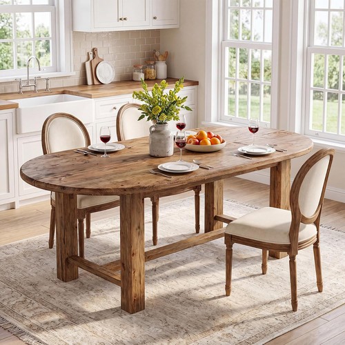 160cm solid wood oval - solid,