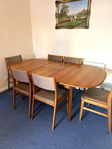 Extending oval wooden dining - wooden,