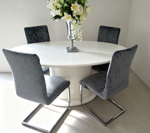 Oval cream solid - dining, table