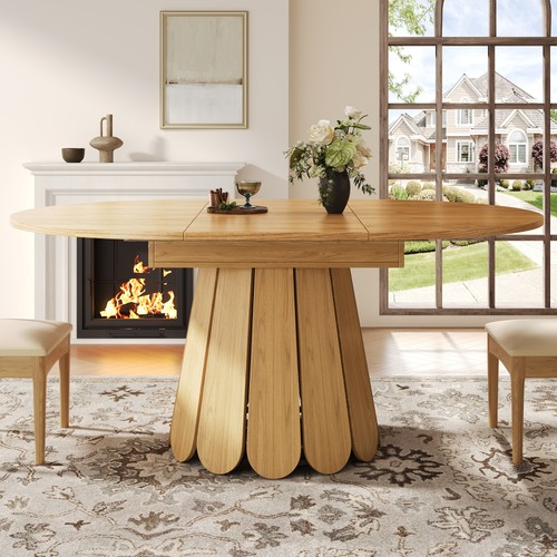 Extendable round dining table - dining,
