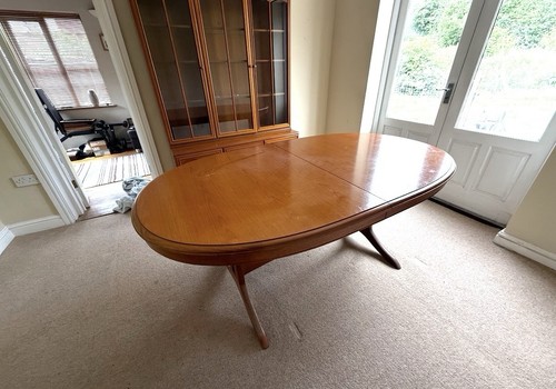 Oval wooden dining table set - wooden,