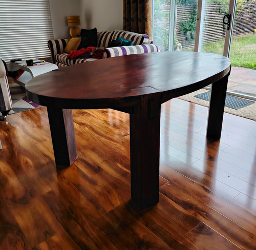 Large bespoke solid wood oval - wood,