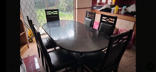Black oval dining table - dining, &