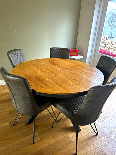 Oval wood dining table - wood,