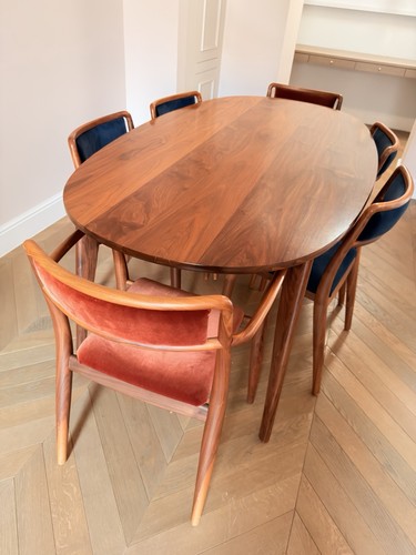 Solid walnut oval - walnut, table